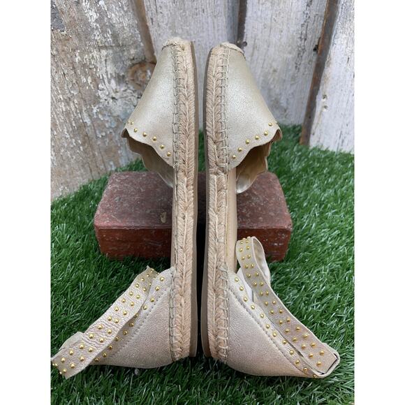 Marc Fisher Jarquis Micro Studded Gold Metallic Espadrilles Women's 10 - Picture 4 of 6